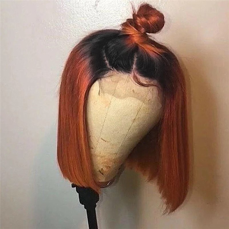 1B T Orange Bob Lace Front Human Hair Wigs Short Bob Wigs 150% Brazilian Human Hair Wig Lace Frontal Wigs For Black Women - Image 2