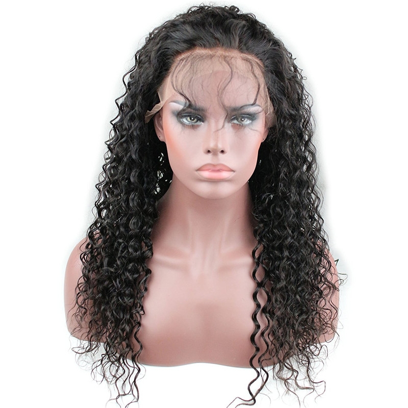 Full Lace Wigs Deep Curly 10A Unprocessed Brazilian Remy Human Hair Glueless Full Lace Human Hair Wig for Black Women Natural Color 14 inch - Image 2