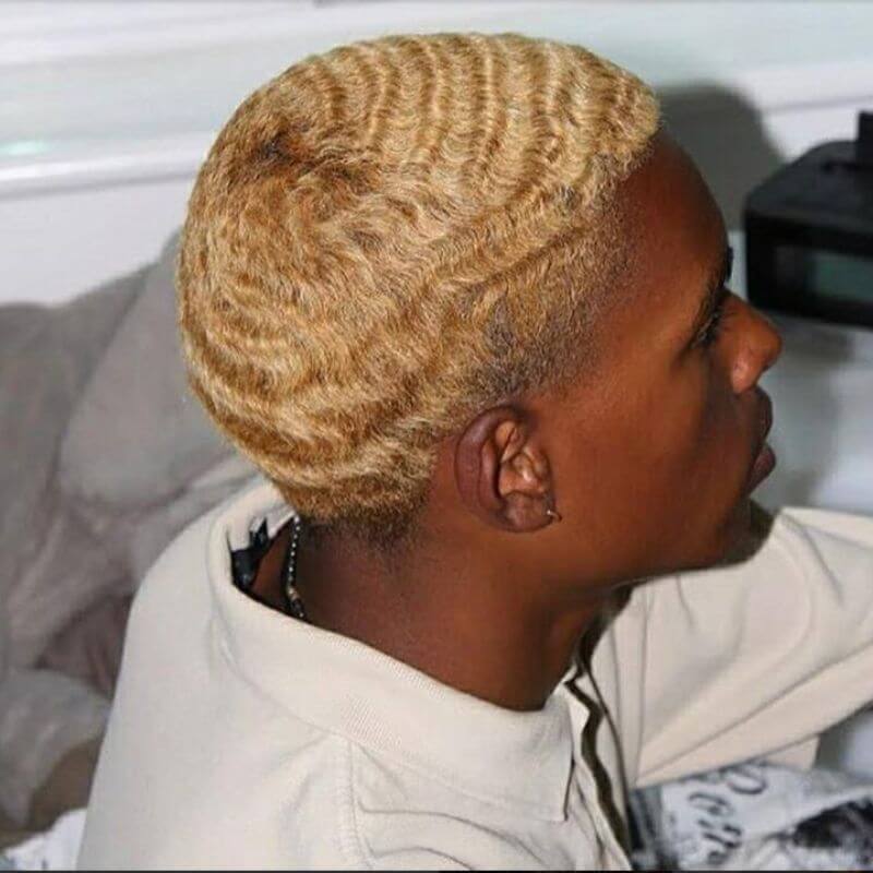 #613 Blonde Mens Wigs Toupees Human Hair Full Lace 360 Weave Curly Man Unit 8x10inch Kinky Curl Toupee for Black Men Swiss Lace Hair System Men Toupee Hair Wigs