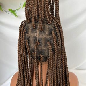 Full Lace Ombre Wigs 36 Inch double Lace Front Box Braided Wigs Knotless Lace Frontal Wig Synthetic Black Hand Braided Cornrow Braids Wigs With Baby Hair - Image 3