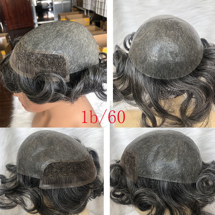 Toupee for Men Human Hair Men's Thin Skin Hair system with French Lace Hair Line Front 8x10 Inches Men Wigs Touppe For Black Men 22# color - Image 27