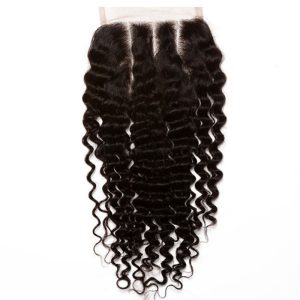 Lace Closure Sew In Weave Kinky Curly Brazilian Remy Hair Lace Closures 4x4inches Natural Color - Image 4