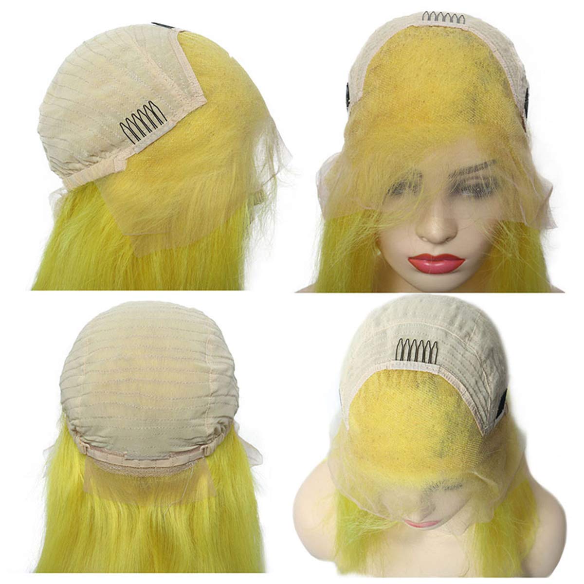 150% Straight Yellow Short Bob Human Hair Wigs Brazilian Remy Pre Plucked Bob Wig Transparent Lace Wigs Glueless Wigs - Image 7