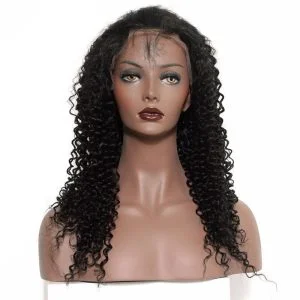 Alternative view of Best Place To Buy Lace Front Wigs Natural Black Human Hair Bleached Knots Kinky Curly Brazilian Remy Hair Hidden Knots Pre Plucked Natural Hair Line