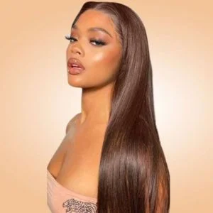 Chocolate Brown  Transparent Hd Lace Front Wigs Human Hair Wigs For Women Pre Plucked Hd Lace Front Wigs