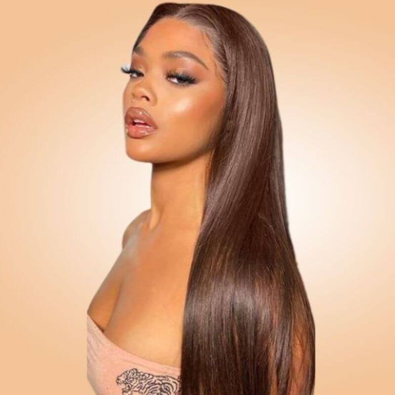 Chocolate Brown Transparent Hd Lace Front Wigs Human Hair Wigs For Women Pre Plucked Hd Lace Front Wigs