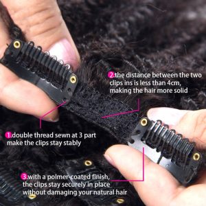 4B 4C Brazilian Afro Kinky Curly Clip In Human Hair Extensions Human Natural Color Hair Can Be Dyed - Image 4