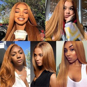 #30 Chestnut Brown Color Human Hair Wigs 13*6 Hd Lace Frontal Wig Pre Plucked Hairline - Image 7