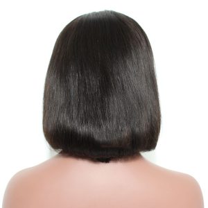 Human Hair Bob Wigs Silky Straight 130% Density Brazilian Natural Color Hair Bleached Knots - Image 3