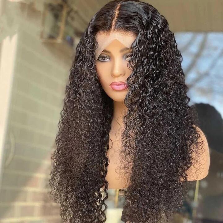 Water Wave 13*4 Lace Frontal Wigs Human Hair Pre Plucked Real Hd Lace Wig 150% Density 13X6 Lace Front Wigs Natural Black Water Wave Human Hair Wig With Baby Hair - Image 2