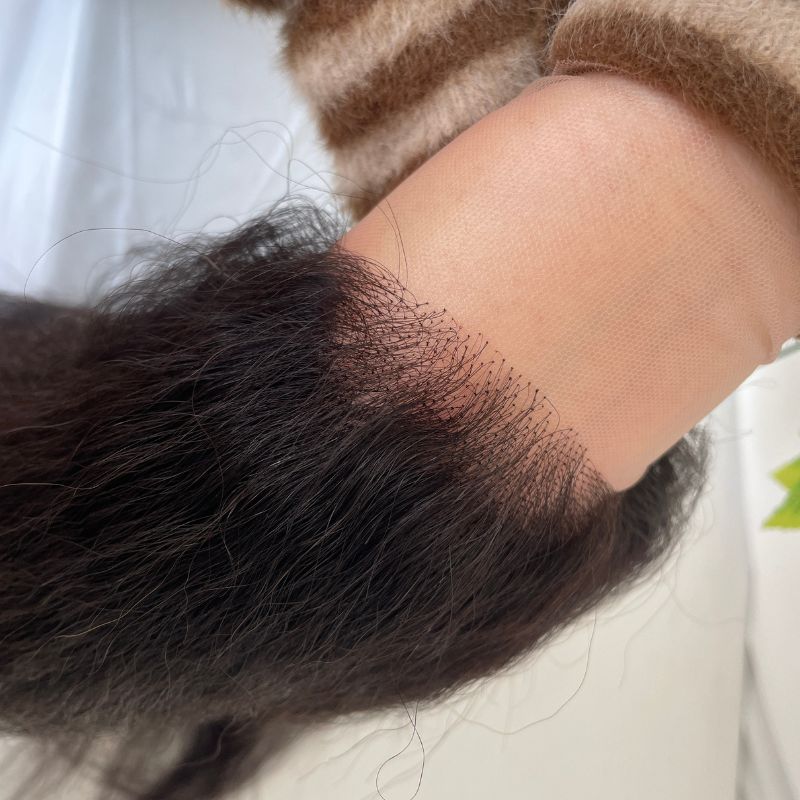 13x6 HD Transparent Human Hair Kinky Straight Lace Frontal with Natural Hairline Ear to Ear Pre-Plucked Full Lace Frontal Closure with Baby Hair Yaki Straight - Image 7