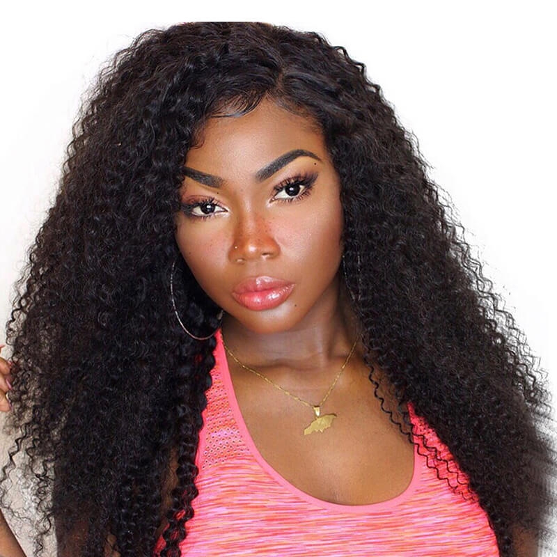 13x6 Lace Front Human Hair Wigs For Women Natural Black Pre Plucked Full 250 Density Brazilian Curly Human Hair Wig Hidden Knots