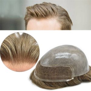 Hairpiece Men'S Toupee Lace front Hair Replacement System Bleach Knot Natural Hairline Hairpiece Thin Skin Black Human Hair Poly Toupee - Image 7