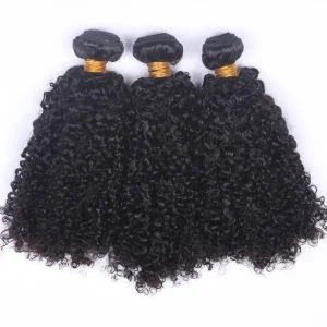 Alternative view of Brazilian Hair 3B3C Kinky Curly Remy Hair 8A Curly Afro Weave Human Hair Extensions 3 Bundles Hair Products