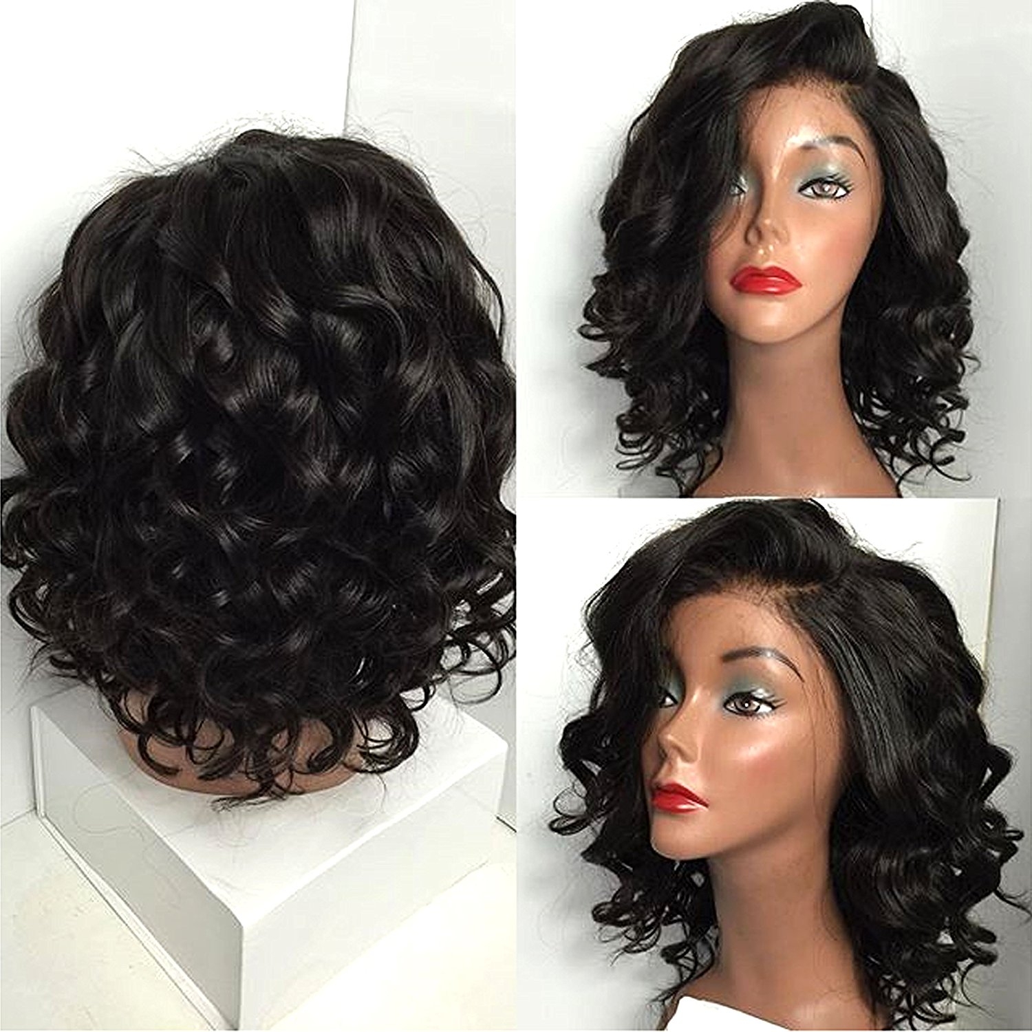 13x6 Lace Front Wigs 150% Density Loose Wavy Brazilian Remy Hair Glueless Human Hair Wigs for Black Women Lace Front Wig Short Wigs with Baby - Image 2