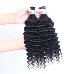 Deep Wave I Tip Hair Extensions Microlinks Brazilian Virgin Hair Bulk Curly I Tip Hair Extensions For Black Women Pwigs - Image 5