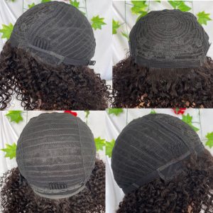 Curly Afro Wigs with Bangs Short Wigs Curly Black Wig Human Hair kinky Curly Full Machine Made Wigs for Black Women 180% Density - Image 8