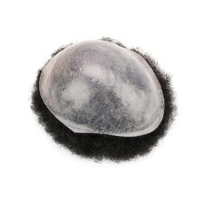 Afro Curl Human Hair Toupee For Mens Color Black Men's Toupee with Transparent Thin skin PU - Image 6