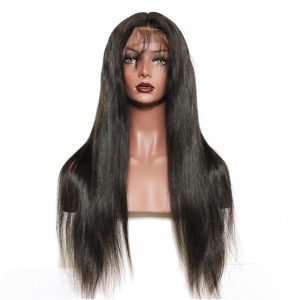 Alternative view of Silky Straight 250% Density Lace Front Wig Pre-Plucked Glueless Lace Front Wigs with Baby Hair