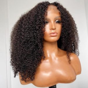 3C 4A Afro Kinky Curly Wig HD Swiss Transparent Lace Front Wig 13x4 Lace Front Wig Human Hair Pre Plucked Remy Brazilian Lace Frontal Wig For Black Wo - Image 5