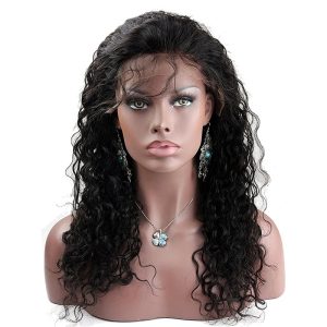 Alternative view of 360 Lace Front Wig Brazilian Human Hair 360 Full Lace Frontal Wigs Water Wave Free Part with Baby Hair Natural Color for Black Women