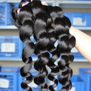Alternative view of Affordable Natural Color Loose Wave Peruvian Human Hair Weave 4pcs Bundles