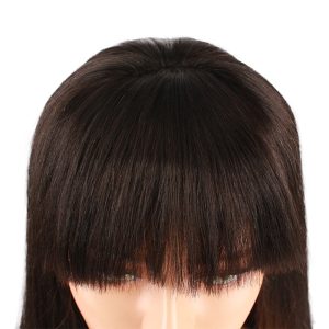 Lace Wig Pre Plucked Human Hair Wigs With Bangs Light Yaki Straight Human Hair Wigs for Black Women with Baby Hair Natural Color - Image 5