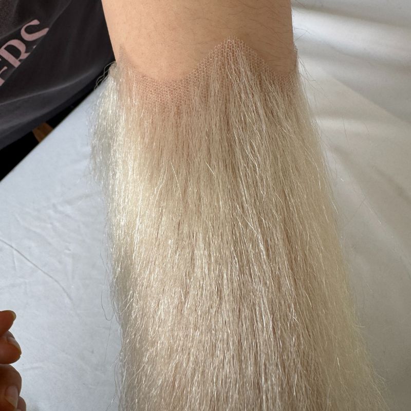 Fake Beard Swiss Lace Fake Beard And Moustache Real Human Hair Handmade Light Beard For Men Invisible Beards For Man White Color - Image 3