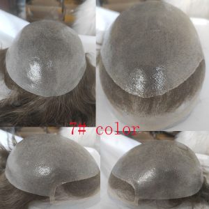 Toupee for Men 100% Human Hair Swiss Lace Front Hair Pieces PU V-looped Men's Hair Replacement System 1B Mixed 80% Grey Hair - Image 37