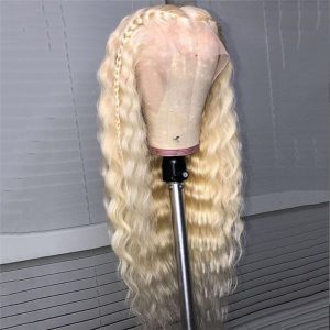 613 Blonde Lace Front Human Hair Wigs For Women 13x4 Deep Wave Frontal Wig Brazilian Virgin Hair Wigs 150% Density Pre Plucked - Image 3