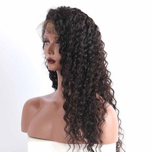 Alternative view of lace front wigs Deep Wave Human Hair Wigs 180% Density Wigs Pre-Plucked Natural Hair Line
