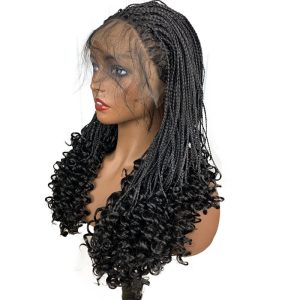 Goddess Box Braids Crochet Hair Bohomian Crochet Box Braids Curly Ends 13X3 Synthetic Lace Front Wigs For Women - Image 2