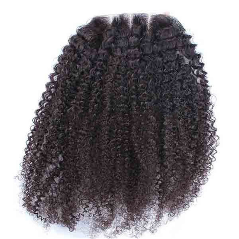 Human Hair HD Lace Closure Indian Remy Hair Afro Kinky Curly Free Part Lace Closure 4x4 inchs Natural Color - Image 4