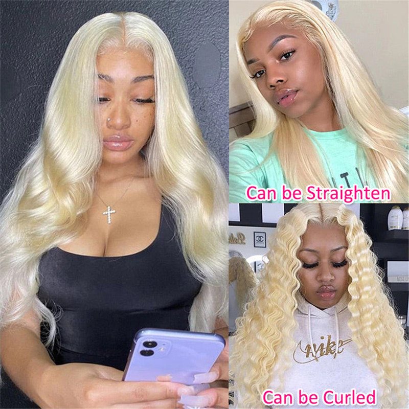 613 Blonde Color Body Wave Wig 13*4 Hd Transparent Lace Frontal Human Hair Wigs For Women - Image 4