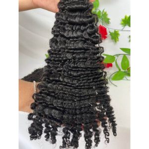 3B 3C Camodian Hair Kinky Curly Microlinks Human Hair Extensions Vrigin Hair Weave Bundles I Tip Hair Extensions Bulk Natural Black Color - Image 3