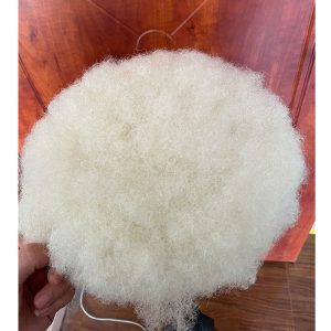 Afro Curly Toupee Full Lace Men Wig Curly Swiss Lace Men Toupee Replacement System 8x10 Inch Men Hairpiece White Color Toupee - Image 6