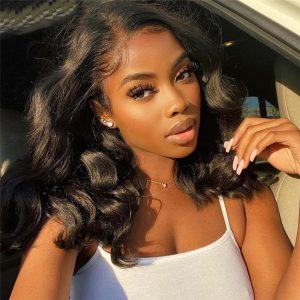 250% Density 13x4 Short Wavy Bob Lace Front Wigs For Women Peruvian Glueless Lace Front Wigs Human Hair With Baby Hair Bob Wig - Image 2
