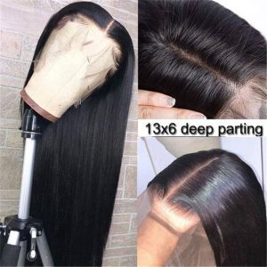 13*6 Hd Transparent Straight Lace Front Wig Human Hair Glueless Clear Wig For Sale - Image 4