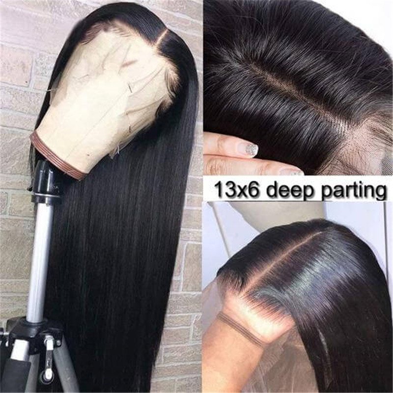 13*6 Hd Transparent Straight Lace Front Wig Human Hair Glueless Clear Wig For Sale - Image 4