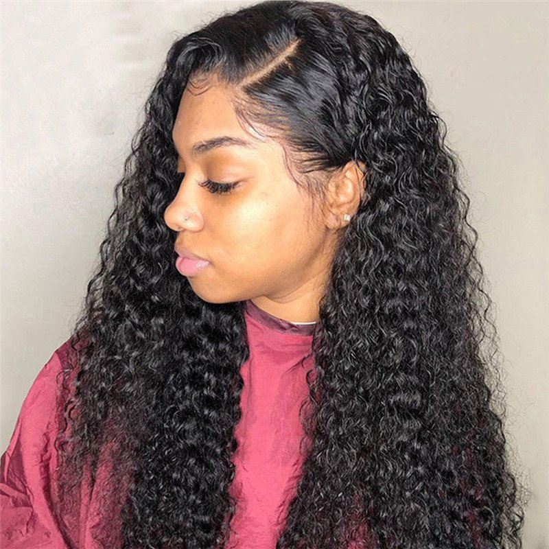 Curly Wig Human Hair Lace Frontal Wigs 180 Lace Front Wig Pre Plucked Bleached Knots Wigs Brazilian Remy 13x4 Frontal Lace Wig - Image 2