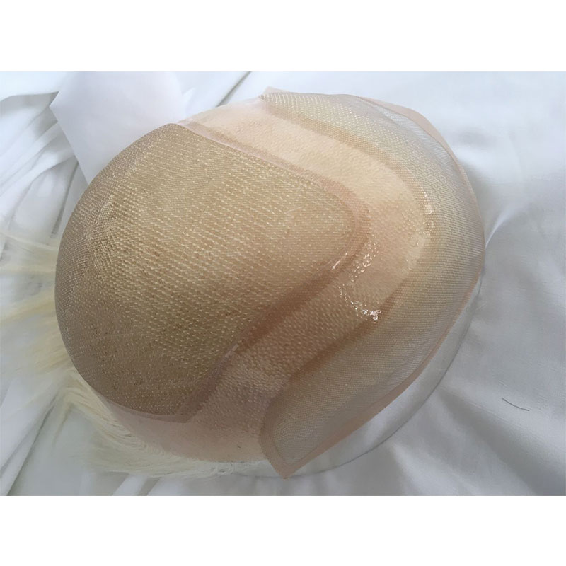 Human Hair Piece Wigs Toupee for Men Hair Replacement System Human Hair Toupee For Men Natural Lace Front with Skin 10x8 Straight 60# White Color - Image 3