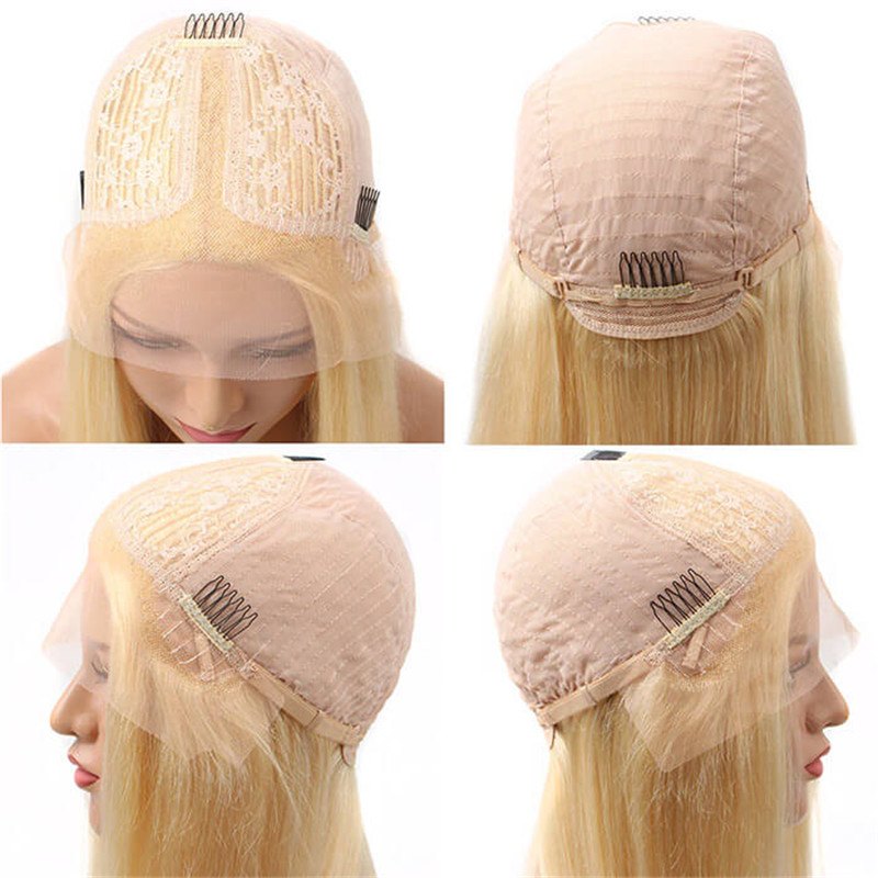 613 Honey Blonde 13X4 Lace Front Wig T Part Lace Wig Straight Human Hair Transparent Lace Frontal Wig For Black Women - Image 6