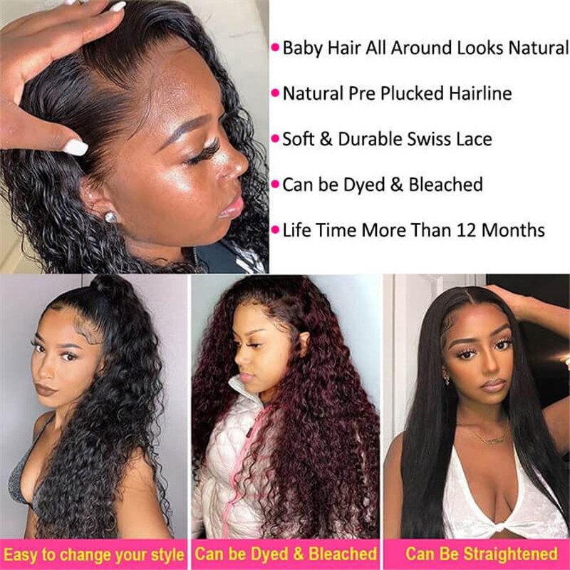 Water Wave 4X4 Hd Transparent Lace With Closure Wet And Wavy Wigs 150% Density Human Hair Natural Hairline - Image 7