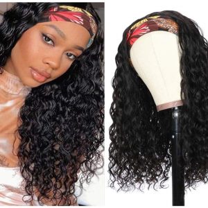 Headband Wig Human Hair Water Wave Headband Wigs For Black Women Brazilian Virgin Hair Wet and Wavy Headband Wig