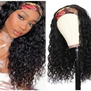 Headband Wig Human Hair Water Wave Headband Wigs For Black Women Brazilian Virgin Hair Wet and Wavy Headband Wig