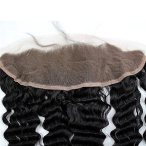 Free Part 13x4 Lace Frontal Closure Deep Wave Free Part Ear to Ear Brazilian Human Hair Extensions Frontal Lace Closure with Baby Hair Bleached - Image 3