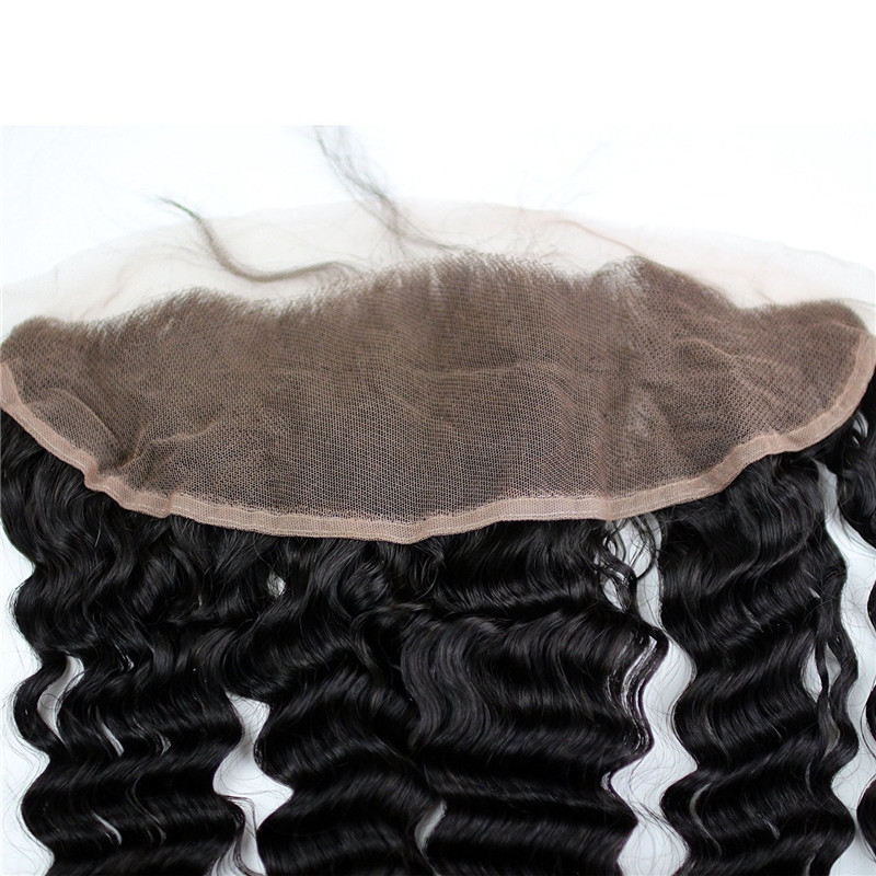 Free Part 13x4 Lace Frontal Closure Deep Wave Free Part Ear to Ear Brazilian Human Hair Extensions Frontal Lace Closure with Baby Hair Bleached - Image 3