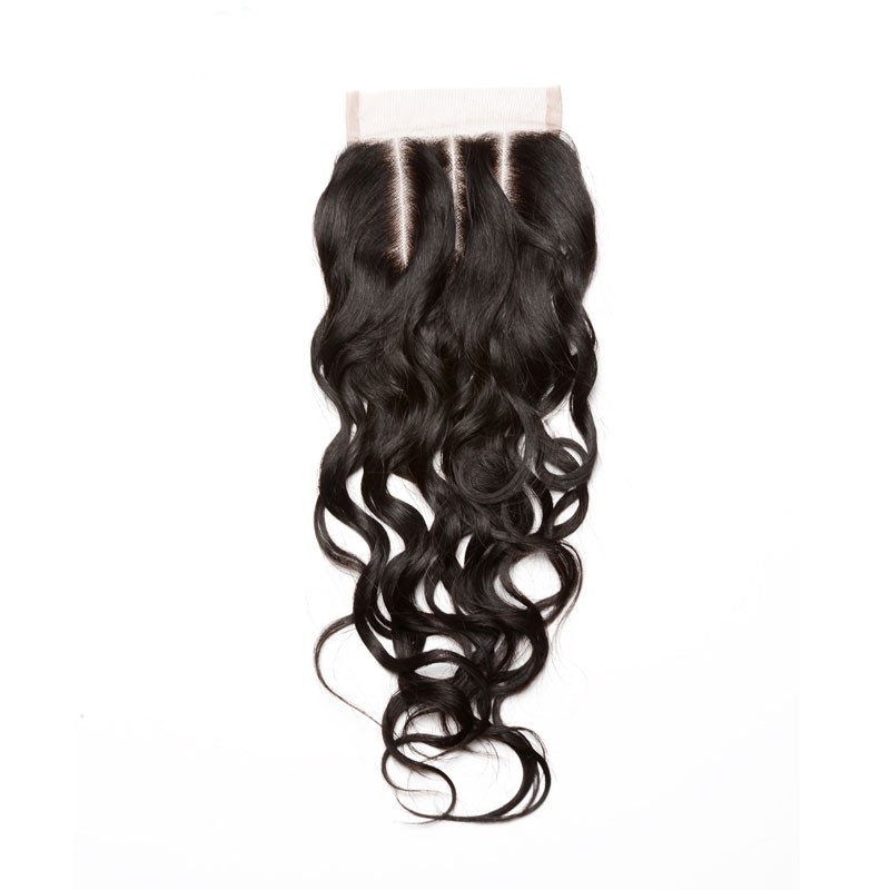 4x4 HD Brazalian Remy Hair Closure Piece Water Wet Wave Free Part Lace Closure 4x4 inchs Natural Color - Image 3