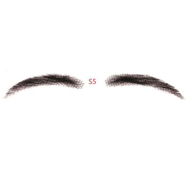 Fake Eyebrow Swiss Lace Invisible Eyebrows For Women and Men Black Color 100% Human Hair Full Hand Tied Eyebrow Hair - Image 11