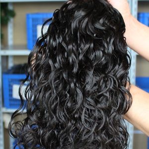 Alternative view of Natural Color Peruvian Human Hair Water Wet Wave Hair Weave 3 Bundles